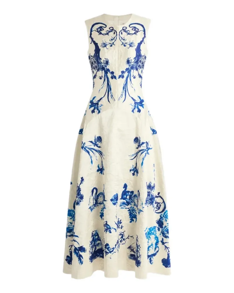Erdem textured satin maxi dress - Weiß Weiß