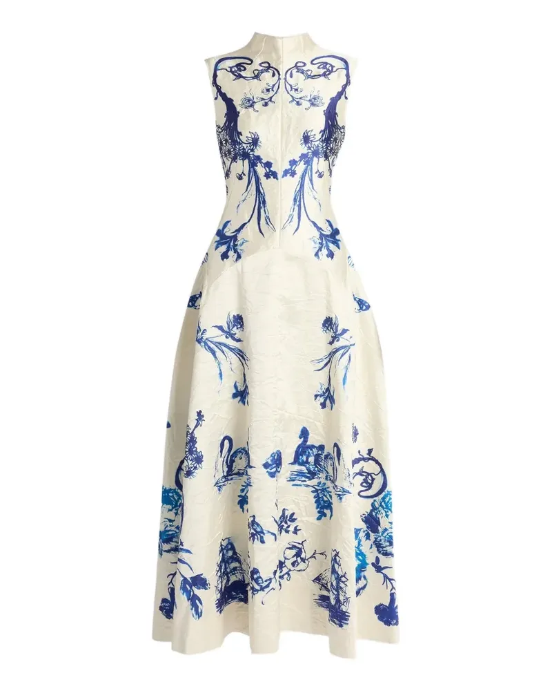 Erdem Tattoo Toile de Jouy textured satin dress - Nude Nude