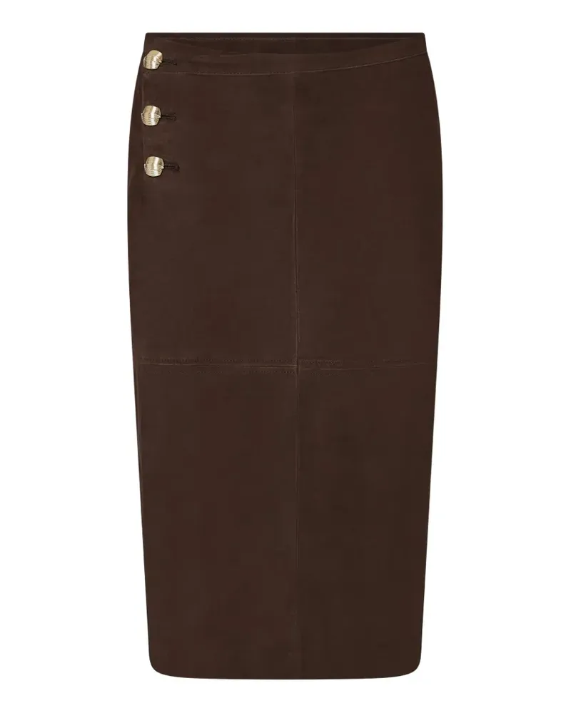 Liu Jo suede midi skirt - Braun Braun