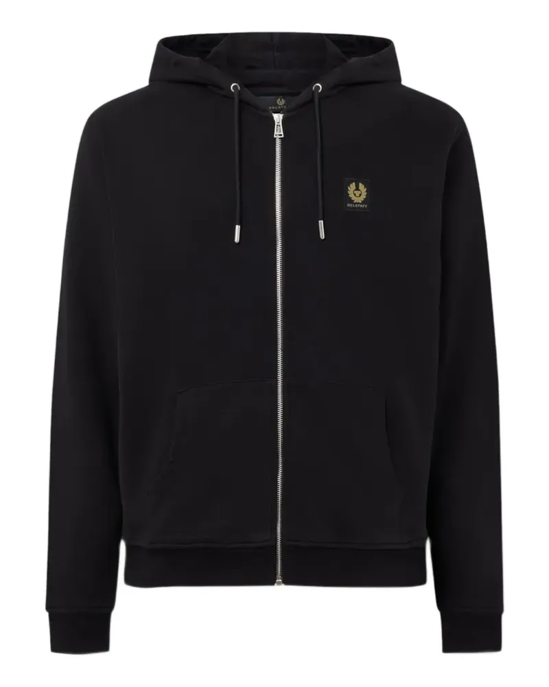 Belstaff Kapuzenjacke mit Logo-Patch - Schwarz Schwarz
