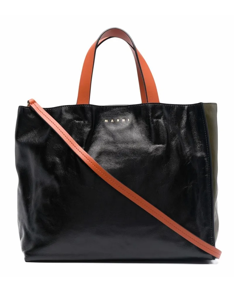 Marni Museo Soft E/W Shopper - Schwarz Schwarz