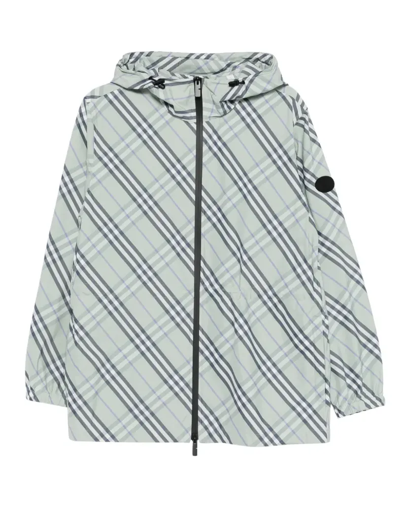 Burberry Karierte Kapuzenjacke - Grün Grün