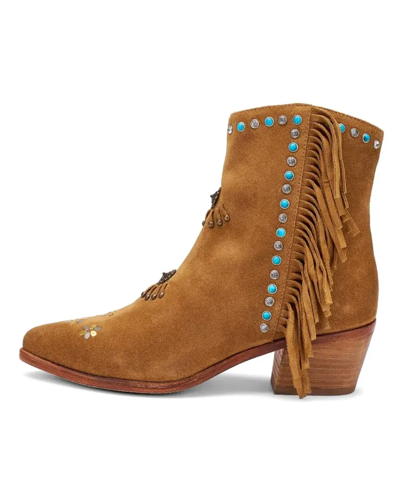 FRAU fringed stud-embellished ankle boots - Braun Braun
