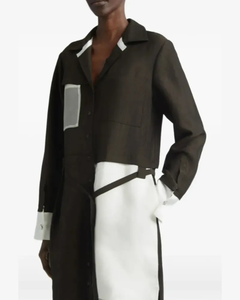 Jason Wu x Robert Rauschenberg twill collage mini shirt dress - Braun Braun