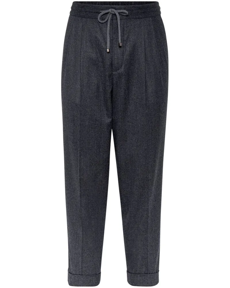 Brunello Cucinelli Tapered-Hose mit Kordelzug - Grau Grau