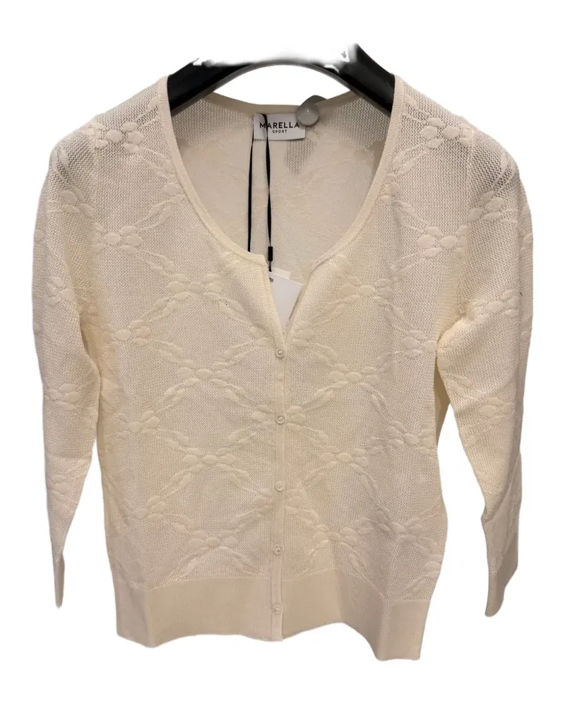 MARELLA floral-embroidered V-neck cardigan - Nude Nude