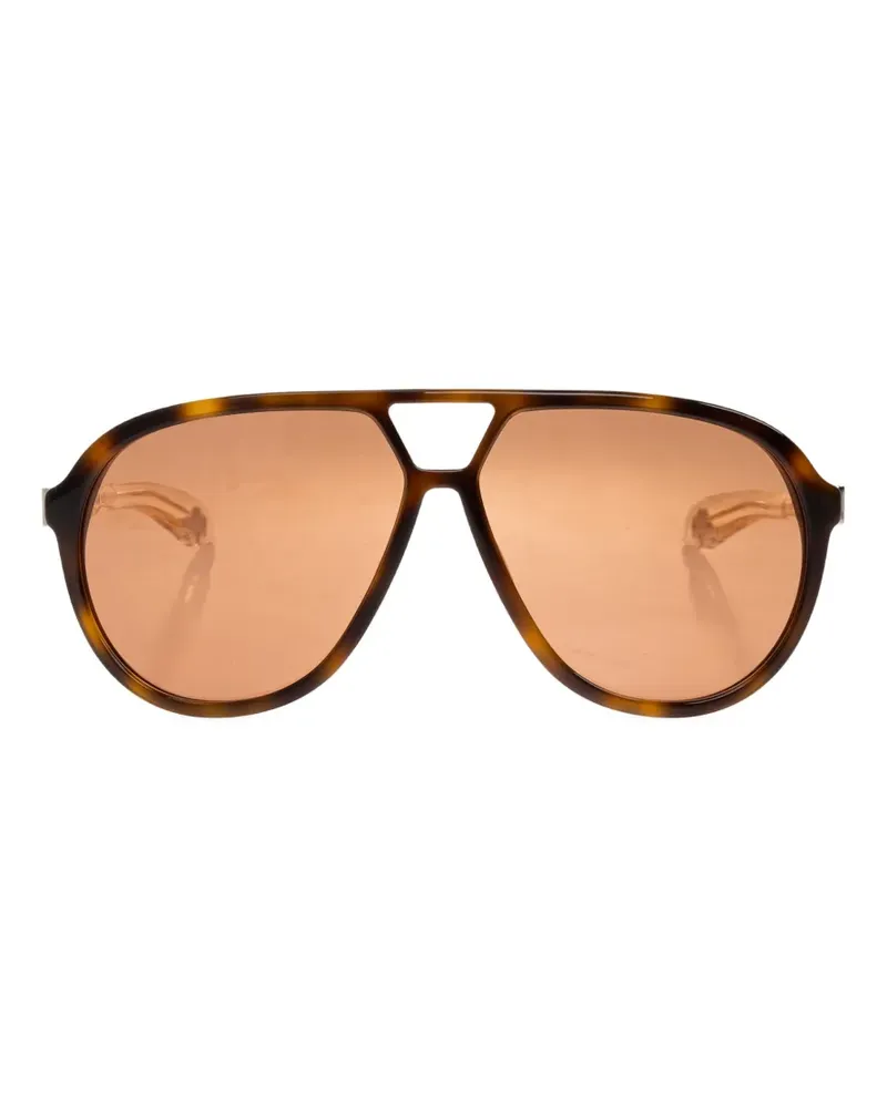 Alexander McQueen Sonnenbrille in Schildpattoptik - Braun Braun