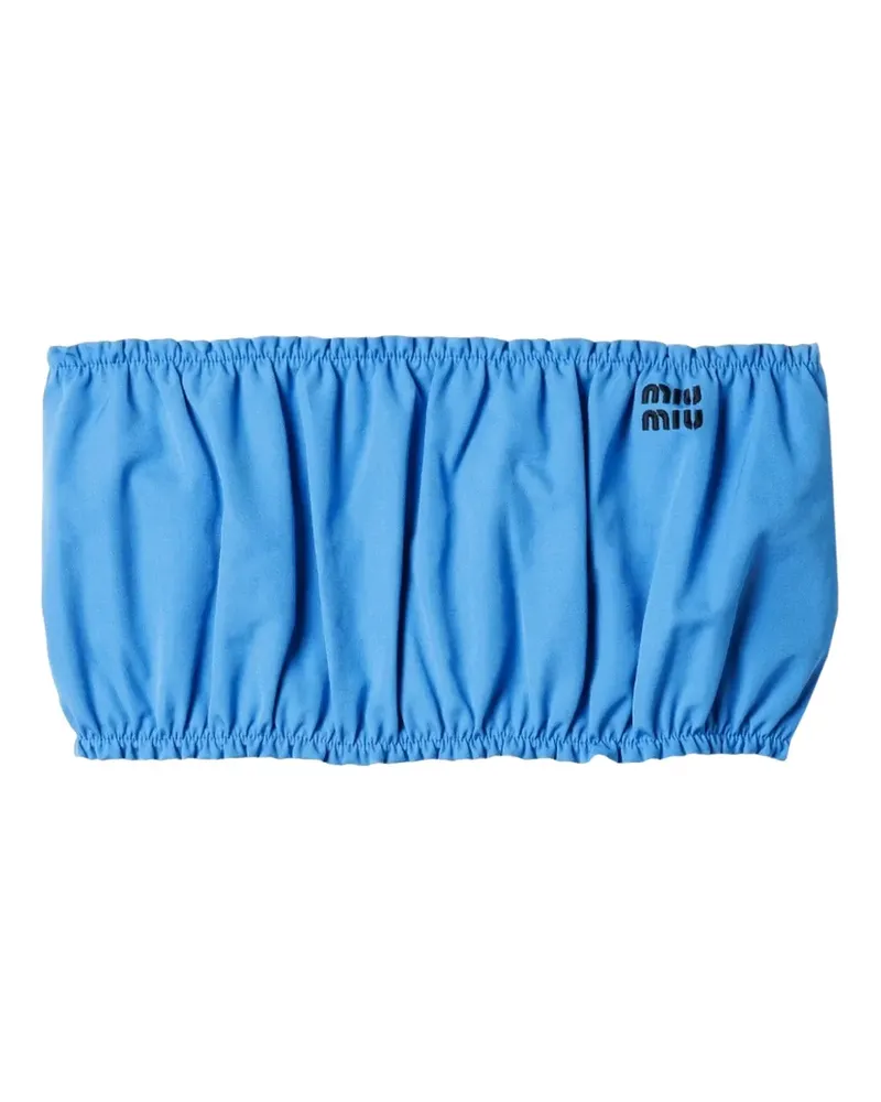Miu Miu Oberteil mit Logo - Blau Blau