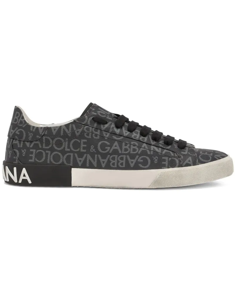 Dolce & Gabbana Portofino Sneakers mit Logo-Print - Grau Grau