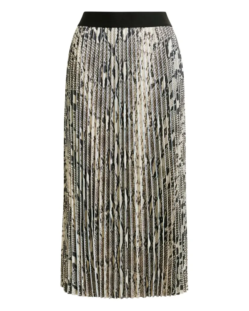 Essentiel Faltenmidirock mit Schlangen-Print - Nude Nude