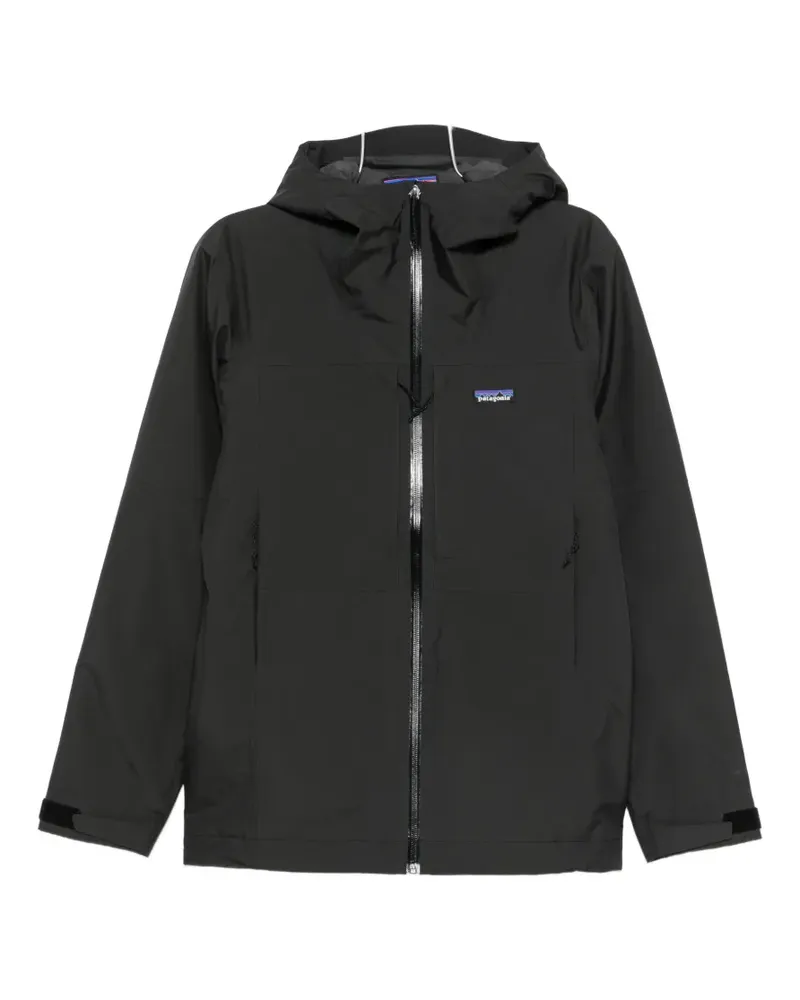 Patagonia logo-patch hooded jacket - Schwarz Schwarz