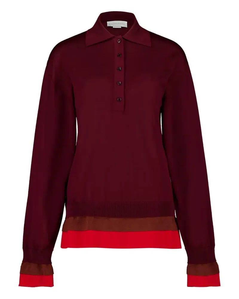 Stella McCartney Poloshirt im Layering-Look - Rot Rot