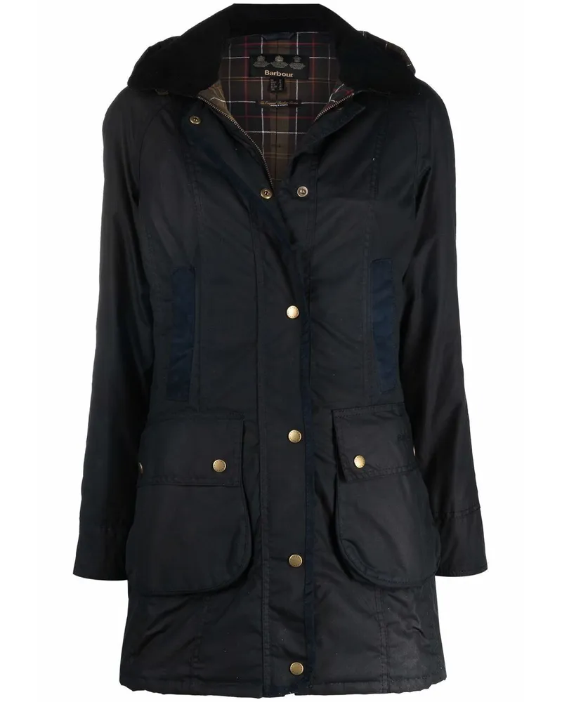 Barbour Parka mit Kapuze Blau