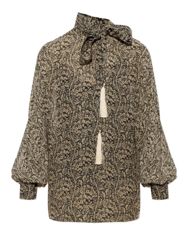 Zimmermann Oberteil mit Blumenprint - Schwarz Schwarz