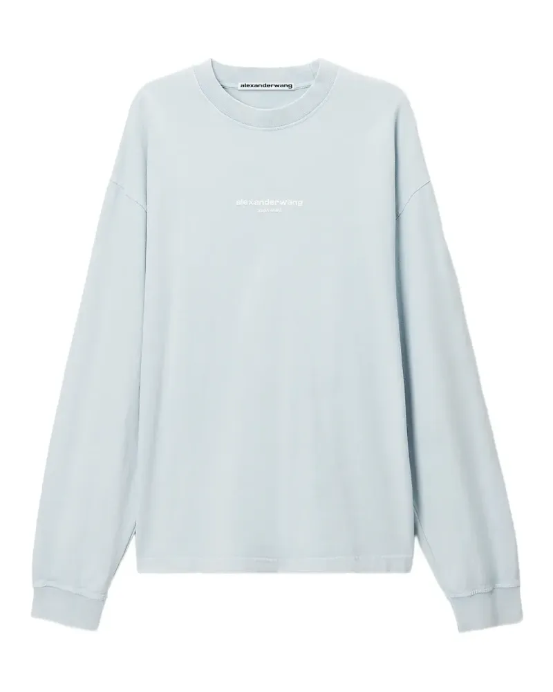 Alexander Wang Langarmshirt mit Logo-Print - Blau Blau
