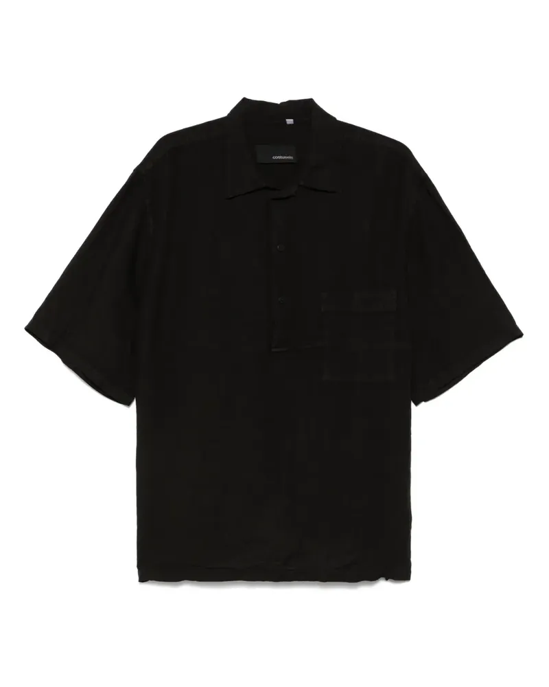Costumein Poloshirt aus Leinen - Schwarz Schwarz