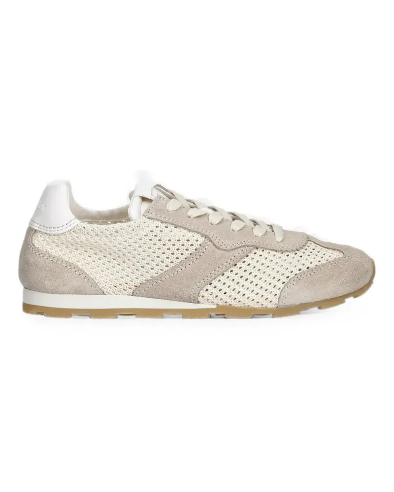 Marc O'Polo suede-panel mesh sneakers - Nude Nude