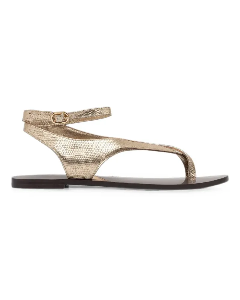 Twin-Set tejus-print leather sandals - Gold Gold