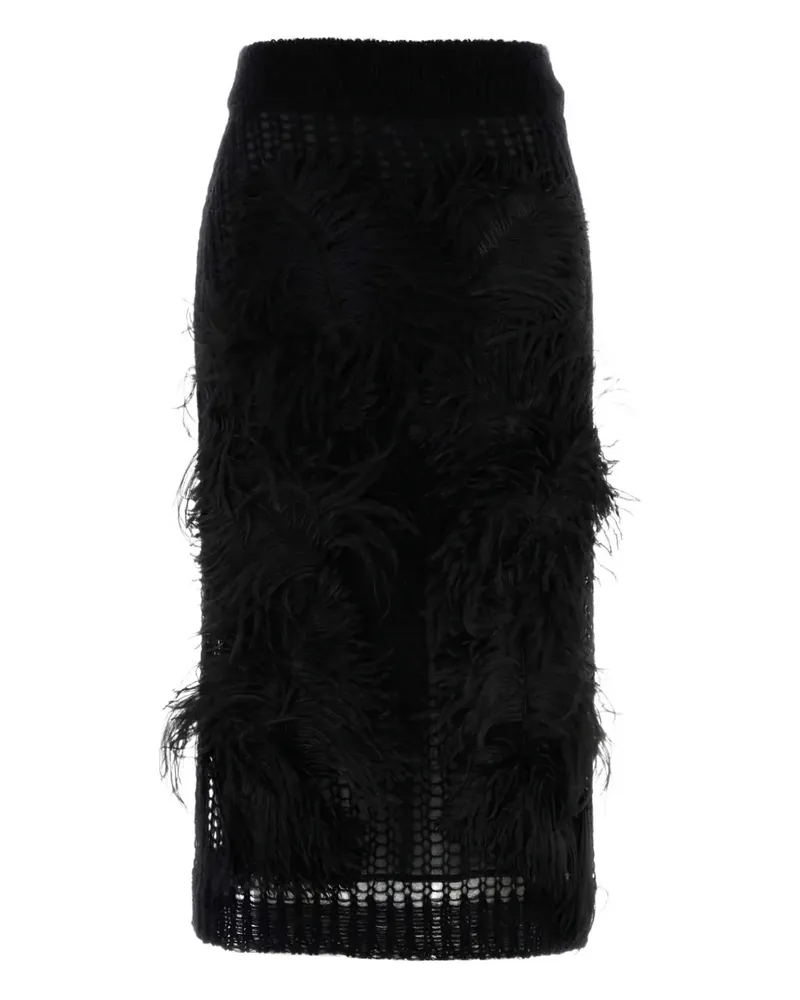 ATTICO crochet-knitted midi skirt - Schwarz Schwarz