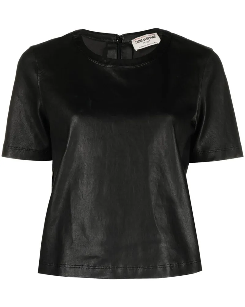 Zadig & Voltaire Tas T-Shirt aus Leder - Schwarz Schwarz