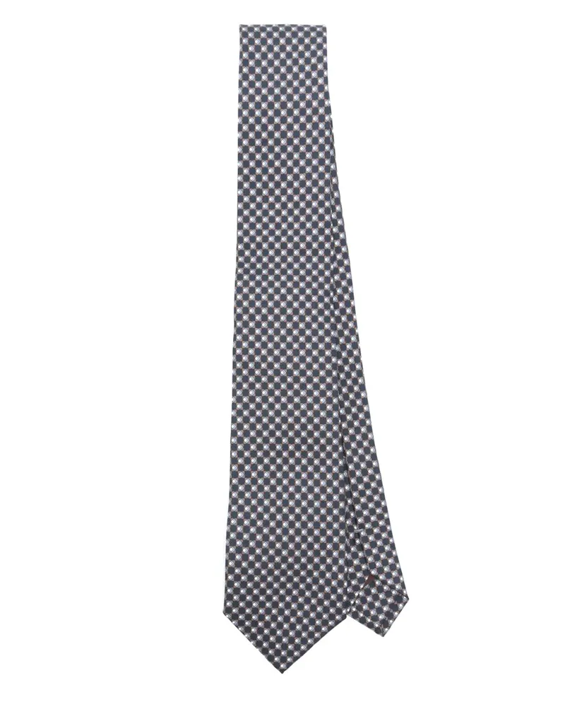 Canali Seidenkrawatte mit Jacquardmuster - Blau Blau