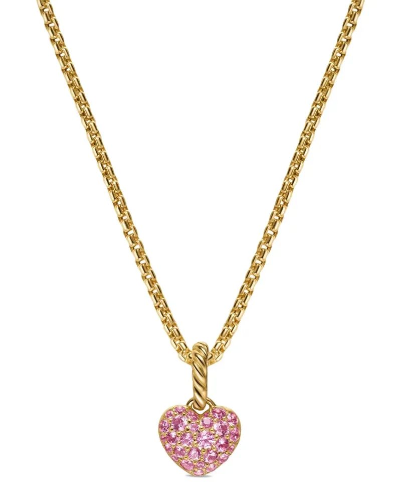 David Yurman 18kt Petite Pavé© Goldhalskette mit Saphir Gold