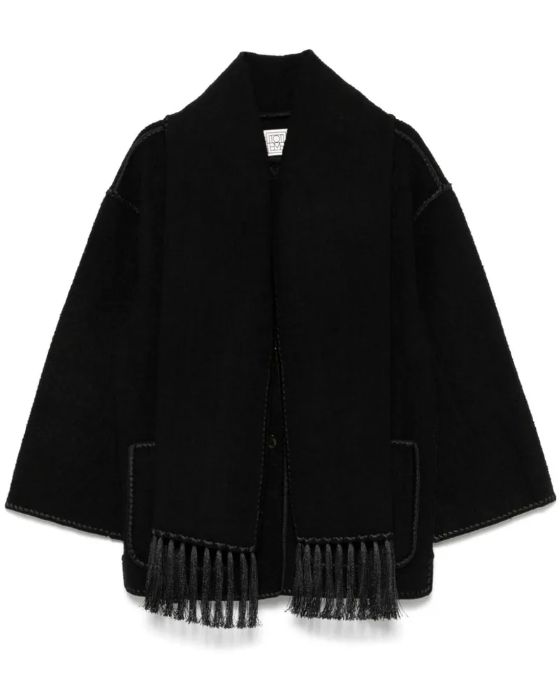Totême Mantel mit Schaldetail - Schwarz Schwarz