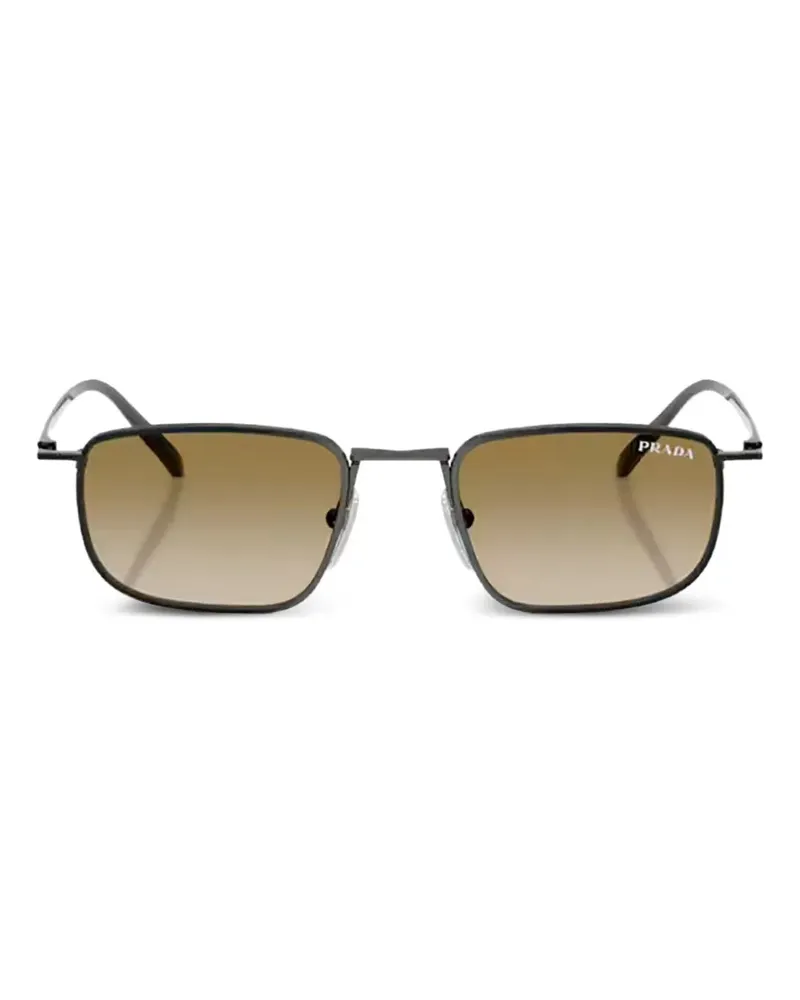 Prada Sonnenbrille mit eckigem Gestell - Schwarz Schwarz