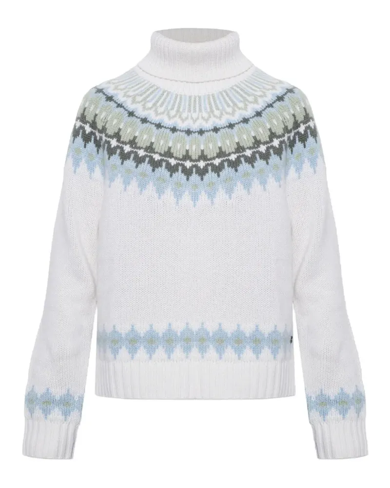 Bogner Ingrid Rollkragenpullover mit Norwegermuster - Weiß Weiß