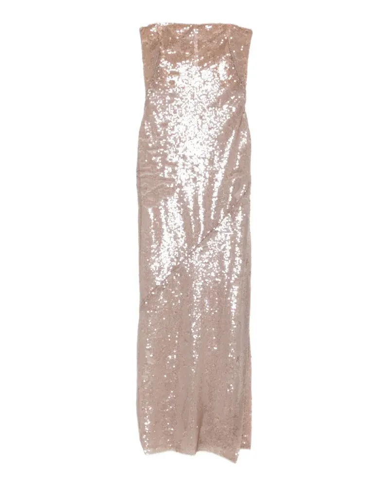 GALVAN Kleid mit Pailletten - Nude Nude