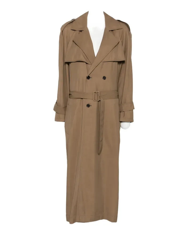 Saint Laurent double-breasted belted trench coat - Braun Braun