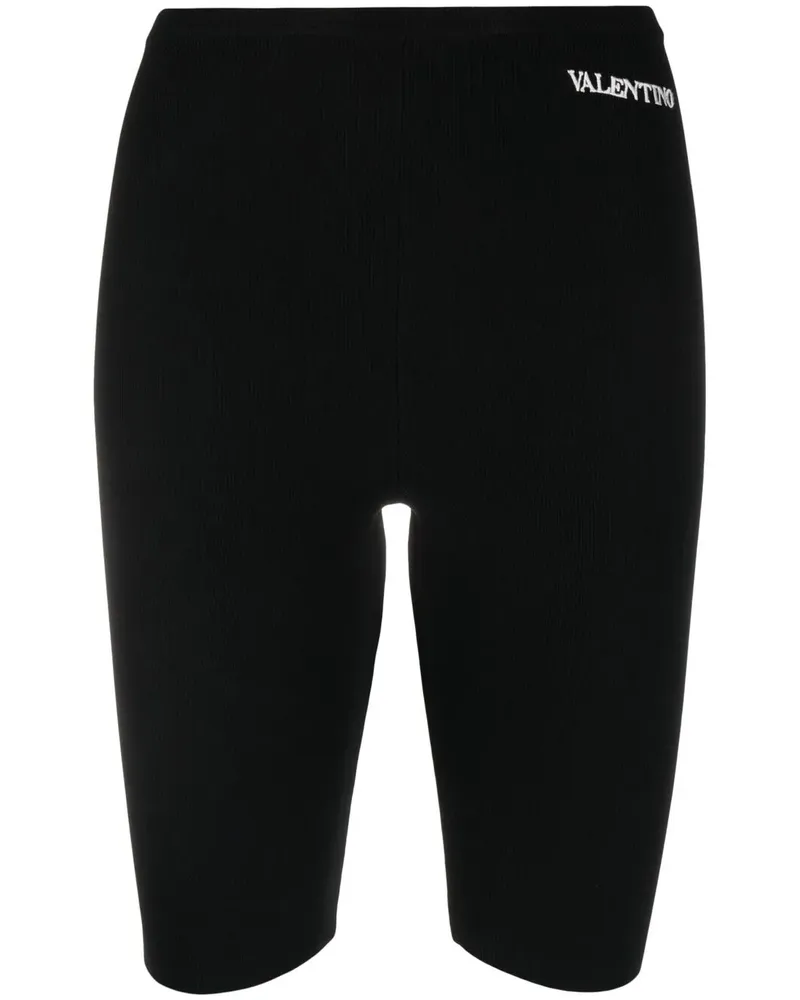 Valentino Garavani Radlerhose mit Logo-Stickerei - Schwarz Schwarz