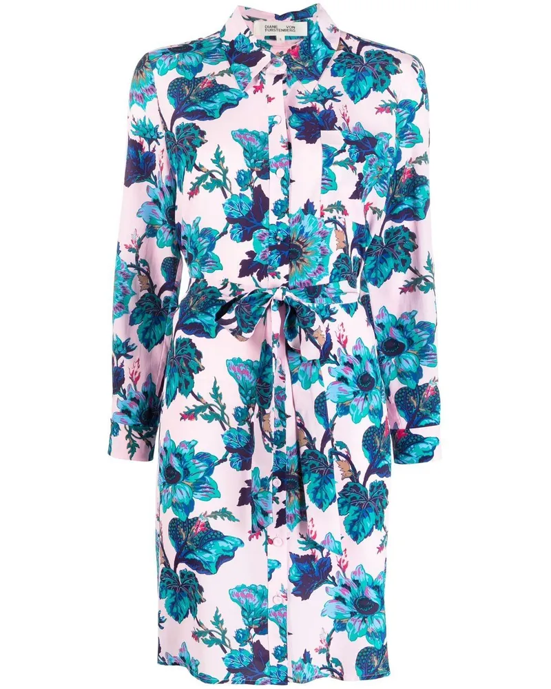 Diane von Furstenberg Midikleid mit Blumen-Print - Rosa Rosa