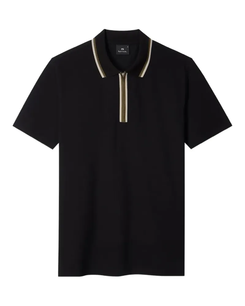 Paul Smith Poloshirt mit Reißverschluss - Schwarz Schwarz