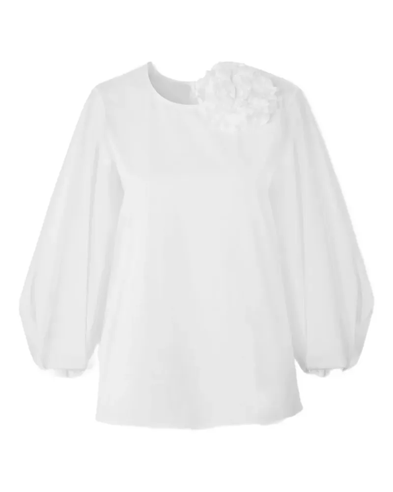 Carolina Herrera New York puff-sleeve rosette top - Weiß Weiß