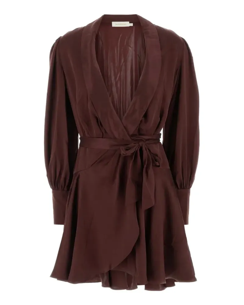 Zimmermann Gerüschtes Minikleid aus Seide - Braun Braun