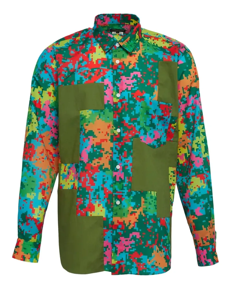 Comme des Garçons Hemd im Patchwork-Look - Grün Grün
