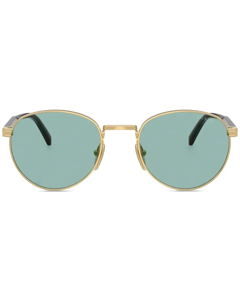 Prada Sonnenbrille mit rundem Gestell - Gold Gold