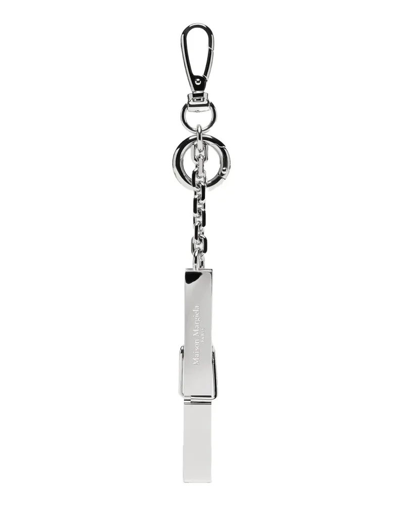 Maison Margiela clothespin-shaped chain keyring - Silber Silber