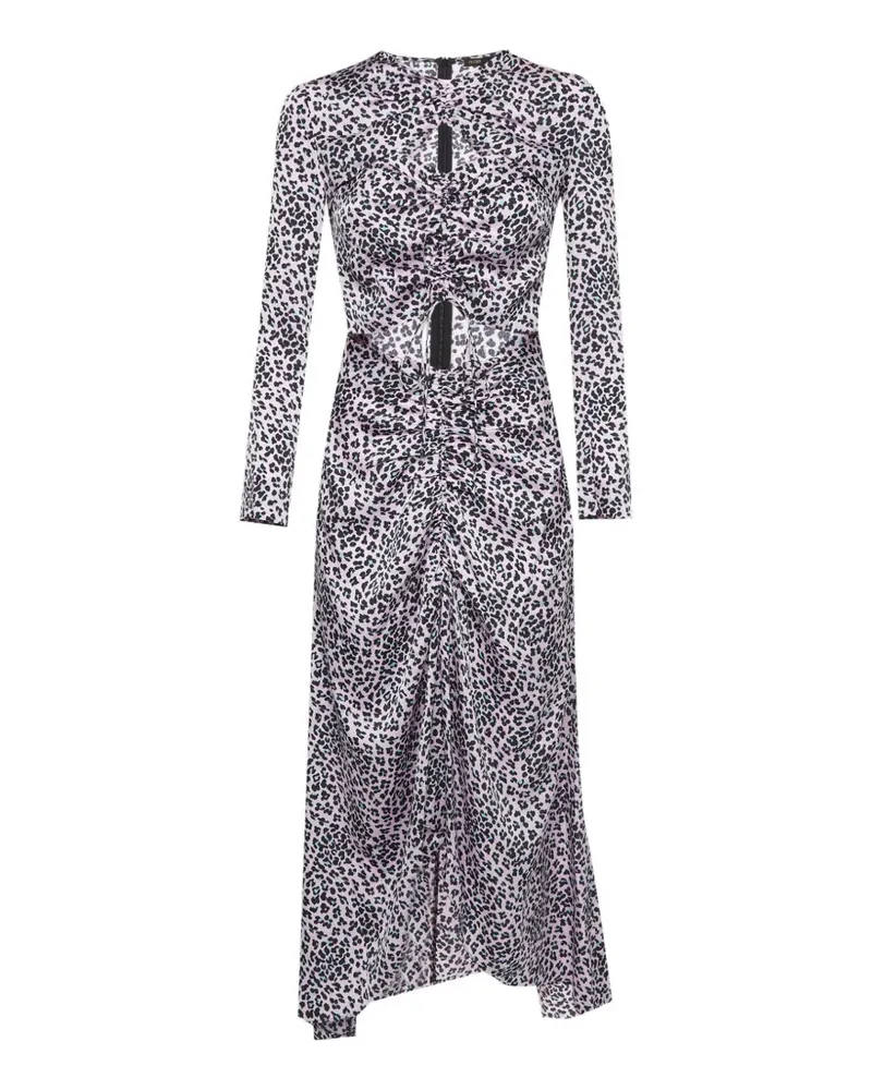 Maje Midikleid mit Leopardenmuster - Rosa Rosa