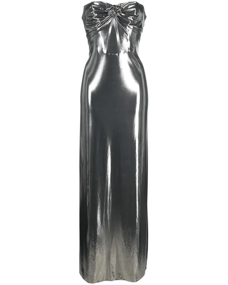 Magda Butrym Schulterfreies Maxikleid - Silber Silber