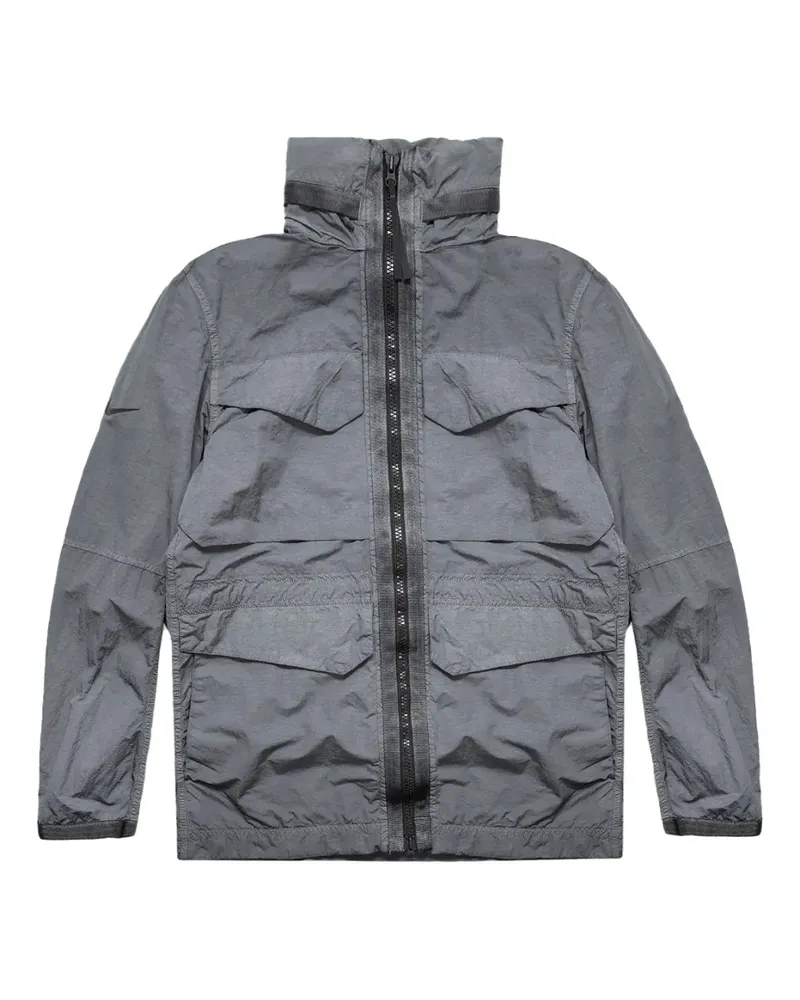 Nike Men Sportswear Tech Pack High Density M65 Zipper Jacket "Dark Grey - Black" - Grau Grau