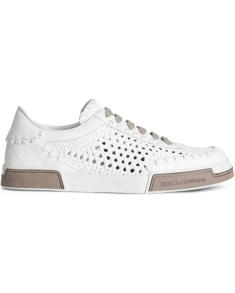 Dolce & Gabbana Sneakers mit Webmuster - Weiß Weiß