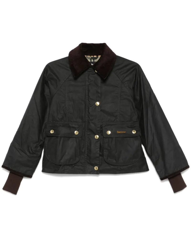 Barbour Gewachste Beadnell Cropped-Jacke - Grün Grün