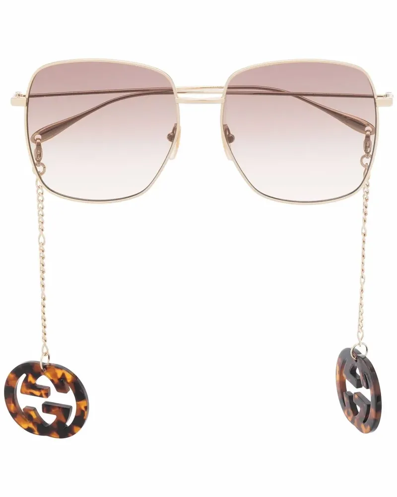 Gucci Eckige Sonnenbrille - Gold Gold