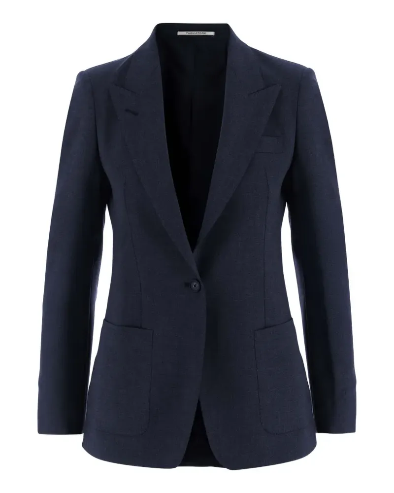 Tagliatore Einreihiges Sakko mit steigendem Revers - Blau Blau