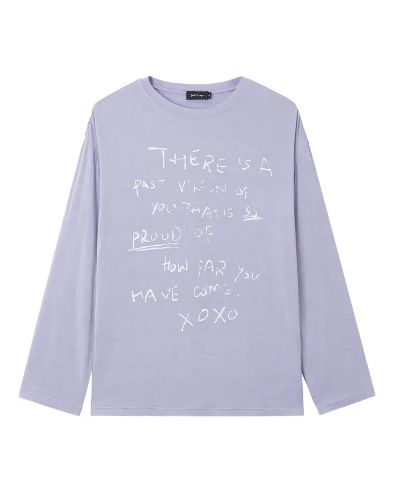 Tout a Coup Langarmshirt mit grafischem Print - Violett Violett