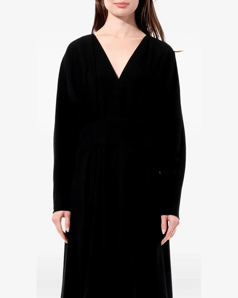 Balenciaga V-neck long-sleeve dress - Schwarz Schwarz
