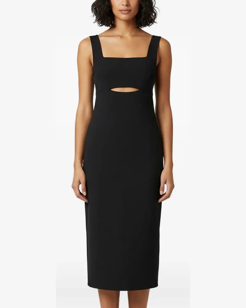 Victoria Beckham Midikleid mit eckigem Ausschnitt - Schwarz Schwarz