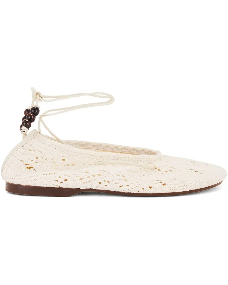 Alohas beaded lace-up rosemary ballet - Nude Nude